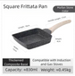 Black Rectangular Non-Stick Frying Pan 19×14×4cm - Open, Induction & Gas Compatible
