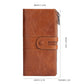Green Premium Leather Long Wallet Clutch Organizer 19x10x3cm - 15 Card Slots