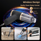 Black Portable 2-in-1 Cordless Vacuum Duster Kit with 2 Attachments