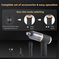 White Portable 2-in-1 Cordless Vacuum Duster Kit with 2 Attachments