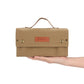 Khaki canvas spice storage box (9.1 x 4.7 x 2.8 inches) With 10 bottles