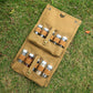 Green canvas spice storage box (9.1 x 4.7 x 2.8 inches) With 10 bottles