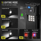Black Magnetic Flashlight: Spotlight, COB Flood,  Red&Blue Warning