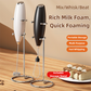 White Battery-Powered Frother and Whisk with Stand
