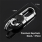 3pc Black Durable Zinc Alloy Carabiner Keychain – Secure Twist Lock & Dual Key Rings