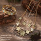 Geometric Inlay Earrings Necklace Bracelet Jewelry Set × 2 – Light Green & Brown