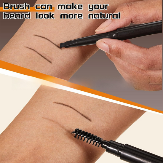 4-Pack Black Beard Filler Pen for Men - Waterproof, Precision Tip and Brush for Covering Beard and Hairline