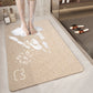 Beige Cat Head Design Loofah Texture Shower Mat (50x80cm) - Non-Slip PVC Bathroom Floor Mat with Drainage, Quick-Dry, Anti-Mould
