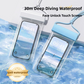 3-PCS Green IPX8 Waterproof Phone Pouch(19×11 CM) - Universal Touch Screen & Underwater Photo Case for Swimming, Snorkeling, and Beach