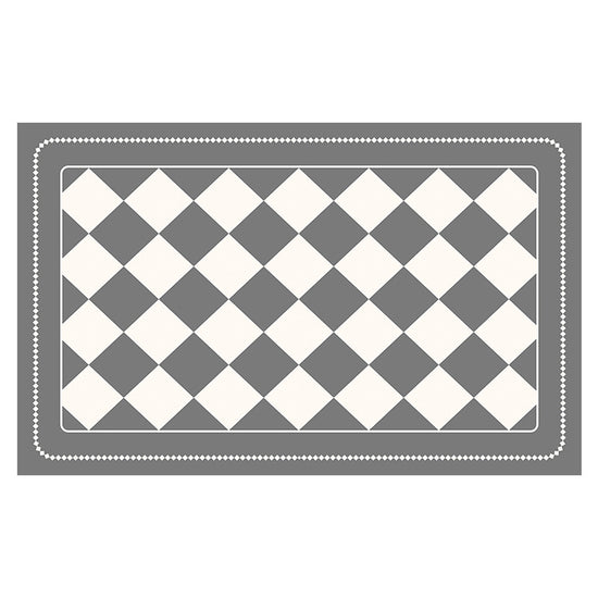 Grey Checkered Design Loofah Texture Shower Mat (40x60cm) - Non-Slip PVC Bathroom Floor Mat, Quick-Draining, Anti-Mould & Massage Pad