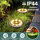 4-Pack Solar LED In-Ground Warm Yellow Light Set (Single 7.1x7.1x6.1cm) - Stainless Steel Waterproof Outdoor Garden Pathway and Landscape Spike Lamp