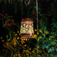 Decorative Solar Butterfly Hanging Lantern(11x11x17CM) - Waterproof Metal Hollow-Carved Outdoor Garden Projection Light for Garden and Patio