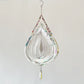 3D Silver Stainless Steel  Rose Water Drop Wind Chime (25x26CM) - Mirror Reflective Hanging Garden Art and Outdoor Decoration