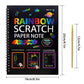 3-Pack DIY Rainbow Scratch Art Books Set - Neon Black Scratch Paper for Kids, Multi-Size (S, M, L) Creative Drawing & Fun