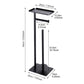 2-in-1 Freestanding Toilet Paper Holder - Thick Carbon Steel with Matte Black Finish, Storage Top and 2 * Paper Roll Holder