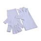 5-Pair White UV Protection Fingerless Gloves for Nail Art Curing and Cycling Sun Protection - Made of Nylon/Spandex, Manicure Hand Care