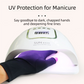 5-Pair Blue UV Protection Fingerless Gloves for Nail Art Curing and Cycling Sun Protection - Made of Nylon/Spandex, Manicure Hand Care