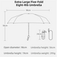 2-Pack Green Ultra-Compact 5-Fold Waterproof All-Weather Umbrella for Women - Heart Pattern, Black Glue UV Protection, 8-Rib Frame,  Portable Capsule Parasol