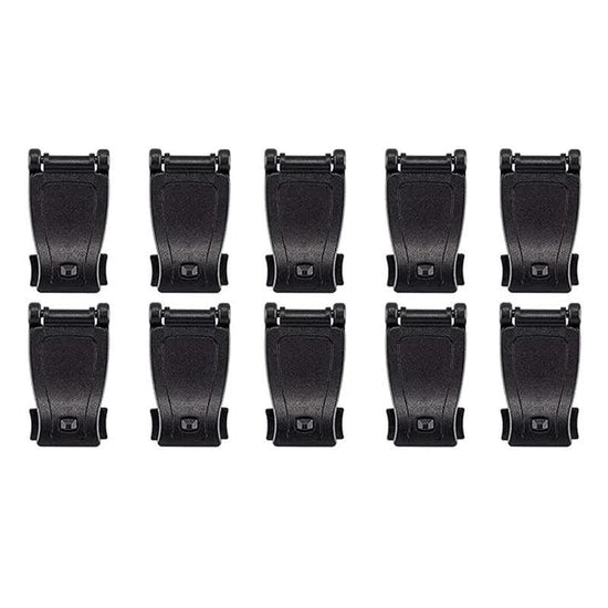 10 Pack Black MOLLE Clip Tactical Strap-Management Tool -  Ultralight Portable Backpack Buckle for Tactical Outdoor Gear Attachment