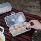 4 Pack Portable  8-Grid Shockproof Eggs Box With Egg Holder- Clear PP Plastic Storage Box, Secure Lock, Anti-Shock Tray for Outdoor Camping Picnic