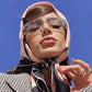 Y2K Rimless Butterfly UV400 Sunglasses for Women(Solid Grey) - Bling Rhinestone Square Frameless, Sweet & Cool Fashion