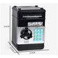 2-Piece Blue Smart ATM Piggy Banks - Kids Electronic Money Safe with Password Lock & Auto-Roll in/out Feature