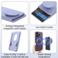 2-Pack 2-in-1 Purple Magnetic Card Wallet Integrated Pop Airbag Stand(9.5x6x0.8 CM) - Including Magnetic Ring, for MagSafe Compatible iPhone 14/13/12 Series & Standard Phone Cases