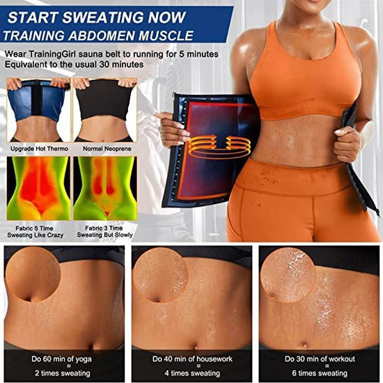 Silver Ion Sauna Waist Trainer for Women(Size L) - 2-in-1 Zipper and Hook/Eye Sweat-Wicking Sports Girdle, Postpartum Fitness Shapewear