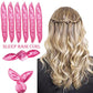 20-Pack Blue Polka Dot Bow Sponge Hair Rollers Set -  Soft Sleep Pillow Lazy No-Heat Curler for Heatless Loose Curls Hair Style
