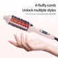 2-in-1 Pink Volumizing Hair Straightening Brush & Curling Iron - Tourmaline Ceramic Heating, With 5 Adjustable Temperature Settings and Anti-Scald Shell