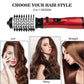 2-in-1 Blue Automatic Rotating Hot Air Styler(38/50mm Curling Barrel) - Multifunctional Hair Dryer Brush, Straightener & Curler with 3 Heat Settings and 360° Bi-directional Rotation