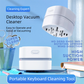 White Portable Handheld Cordless Mini Desktop Vacuum Cleaner - Powerful 10KPA Suction,  Efficient Dust & Debris Collection for Home, Office, and Student Use