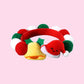 Christmas Pet Pom-Pom Adjustable Cotton Collar Set(2-Pack Size M) - Cat and Dog Holiday Costume, Cute Bell Hat and Tree Umbrella Designs