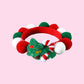 Christmas Pet Pom-Pom Adjustable Cotton Collar Set(2-Pack Size L) - Cat and Dog Holiday Costume, Cute Bell Hat and Tree Umbrella Designs