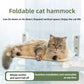 Foldable Window Faux Rabbit Fur Cat Perch(52 x 30 cm) - Warm Soft Plush Hammock with Strong 85mm Dual Suction Cups for Indoor Pets