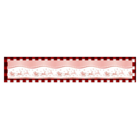 Style-4 New Year & Christmas Table Runner(33 x 180 CM) - Festive Linen Tablecloth, Digital Print Christmas Decor