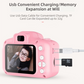 X2 Pink HD Dual Lens Kids Cat Digital Camera - Multi-Functions With 20MP Interpolation, Photo & Multiple Filters, 1080P Video and Game