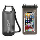 Black 20L PVC Waterproof Swimming Bag Bonus with Waterproof Phone Pouch - Roll-Top Floating Dry Gear Bags for Beach, Kayaking & Outdoor Sports