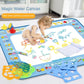 80x60CM World Map Theme Magic Water Doodle Mat - Educational Aqua Canvas, Deluxe 10-Piece Set