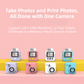 Pink ABS-681 Portable Kids Mini Digital Polaroid with 32GB Card,  3 Rolls Printing Paper & 6 Color Pens - Instant Print Thermal Photo Printer for DIY Fun