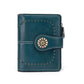 Dark Blue Korean Style Cutout Compact PU Leather Wallet - Women&