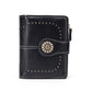 Black Korean Style Cutout Compact PU Leather Wallet - Women&