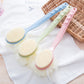 2-Pack Blue 2-in-1 Soft Bristle Long Handle Bath Brush & Shower Pouf Combo - Double-Sided Back Scrubber for Adults & Kids