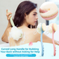 2-Pack Green 2-in-1 Soft Bristle Long Handle Bath Brush & Shower Pouf Combo - Double-Sided Back Scrubber for Adults & Kids