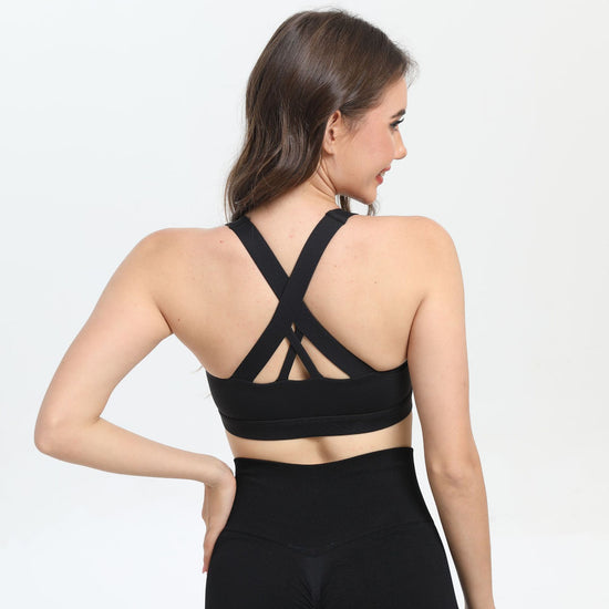 2-Pack Black High-Support Shockproof Sports Bra(XL Size) - Women&