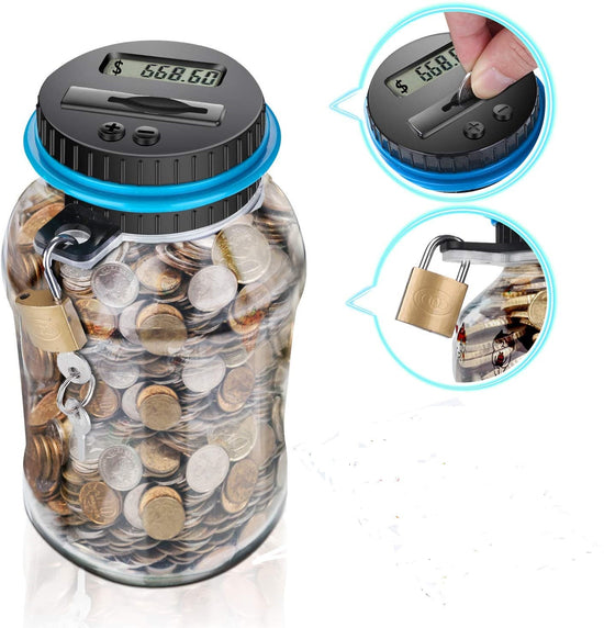 Digital Counting Money Box with Lock - AUD Australian Coin Compatible Piggy Bank for Kids & Adults (7.95x4.45in)
