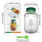 Green Portable All-in-One Side-Opening Salad Container Jar with Fork(10.5x19CM) - Plastic Layered Meal Storage Cup for Kitchen & On-the-Go