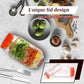 2-Pack(Green&Orange) Portable All-in-One Side-Opening Salad Container Jar with Fork(10.5x19CM) - Plastic Layered Meal Storage Cup for Kitchen & On-the-Go