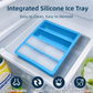 2-Packs Yellow Flexible 4-Grid Silicone Long Ice Cube Tray with Lid - Easy Release Reusable Mold for Narrow Bottles & Cocktails
