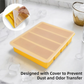 2-Packs Yellow Flexible 4-Grid Silicone Long Ice Cube Tray with Lid - Easy Release Reusable Mold for Narrow Bottles & Cocktails